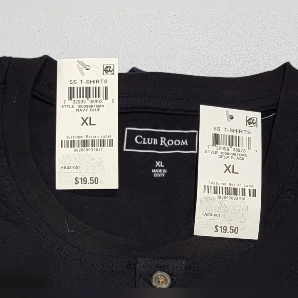 Set of 2 T-Shirts CLUB ROOM Men's Solid Henley - Picture 7 of 9